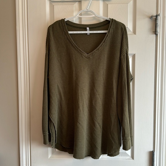 ZSupply - Oversized Waffle Long Sleeve Top - L - Picture 1 of 5